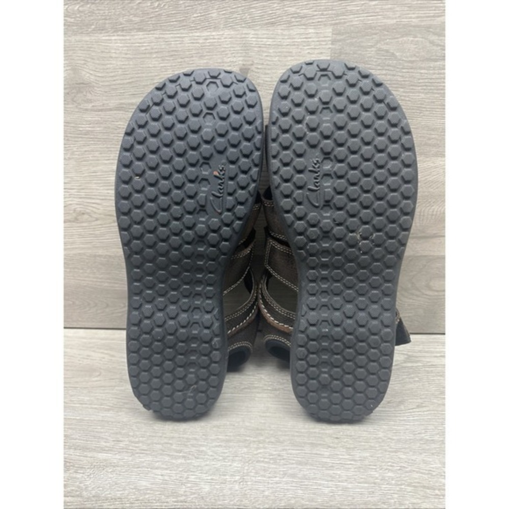 CLARKS Walkford Fisherman Sandals Men's Size 11 M Brown Leather Boat Shoes - Picture 11 of 12